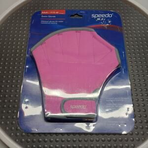 Speedo Web Swim Water Training Adult Gloves Pink
